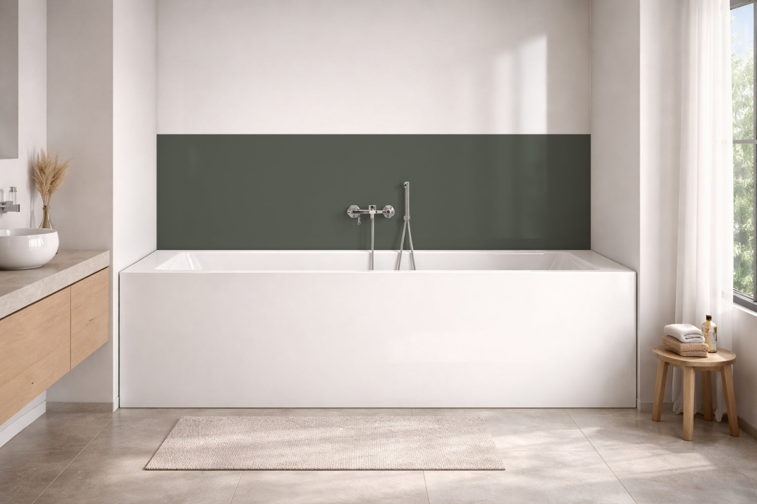 Badewannenverkleidung Einfarbig RAL 7009 Grüngrau