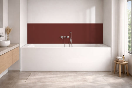Badrückwand Einfarbig RAL 3009 Oxidrot