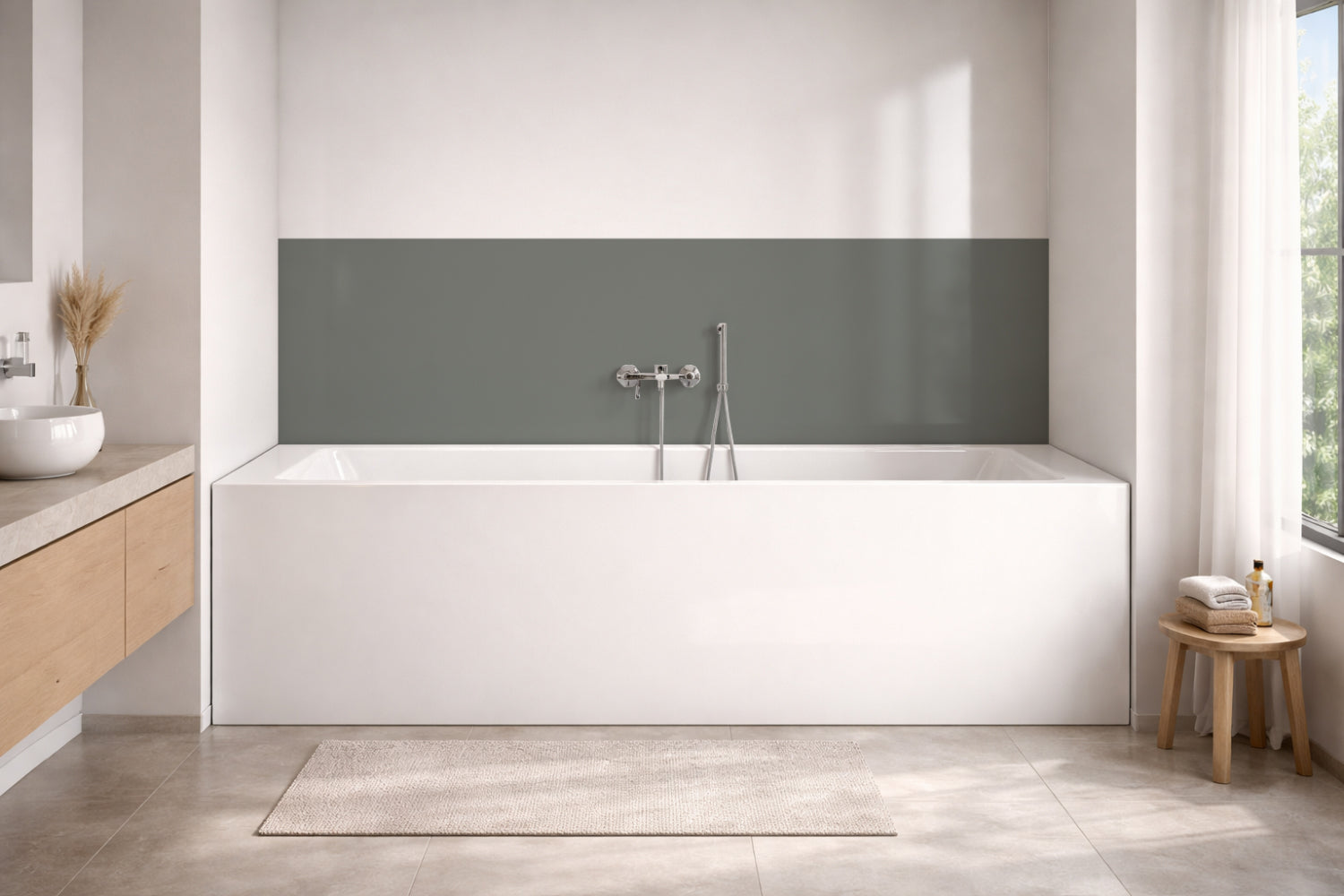 Badewannenverkleidung Einfarbig RAL 7023 Betongrau