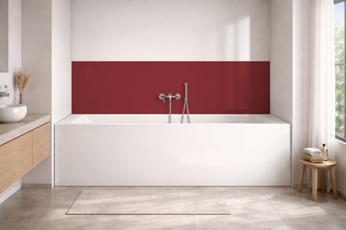 Badrückwand Einfarbig RAL 3022 Perlrubinrot