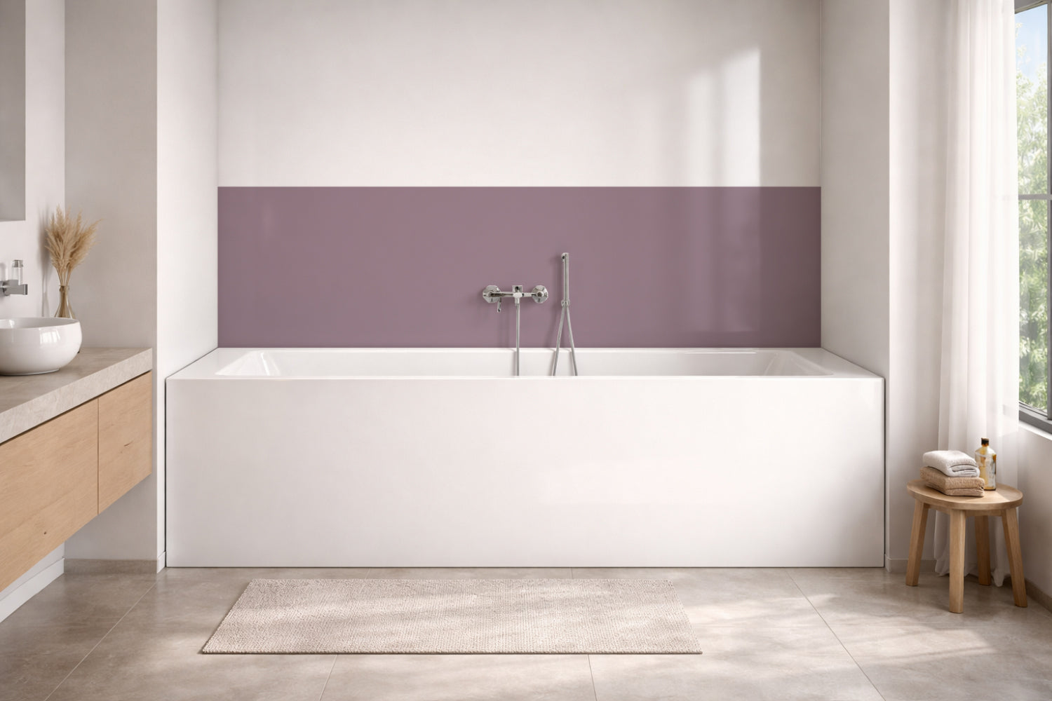 Badewannenverkleidung Einfarbig RAL 4009 Pastellviolett