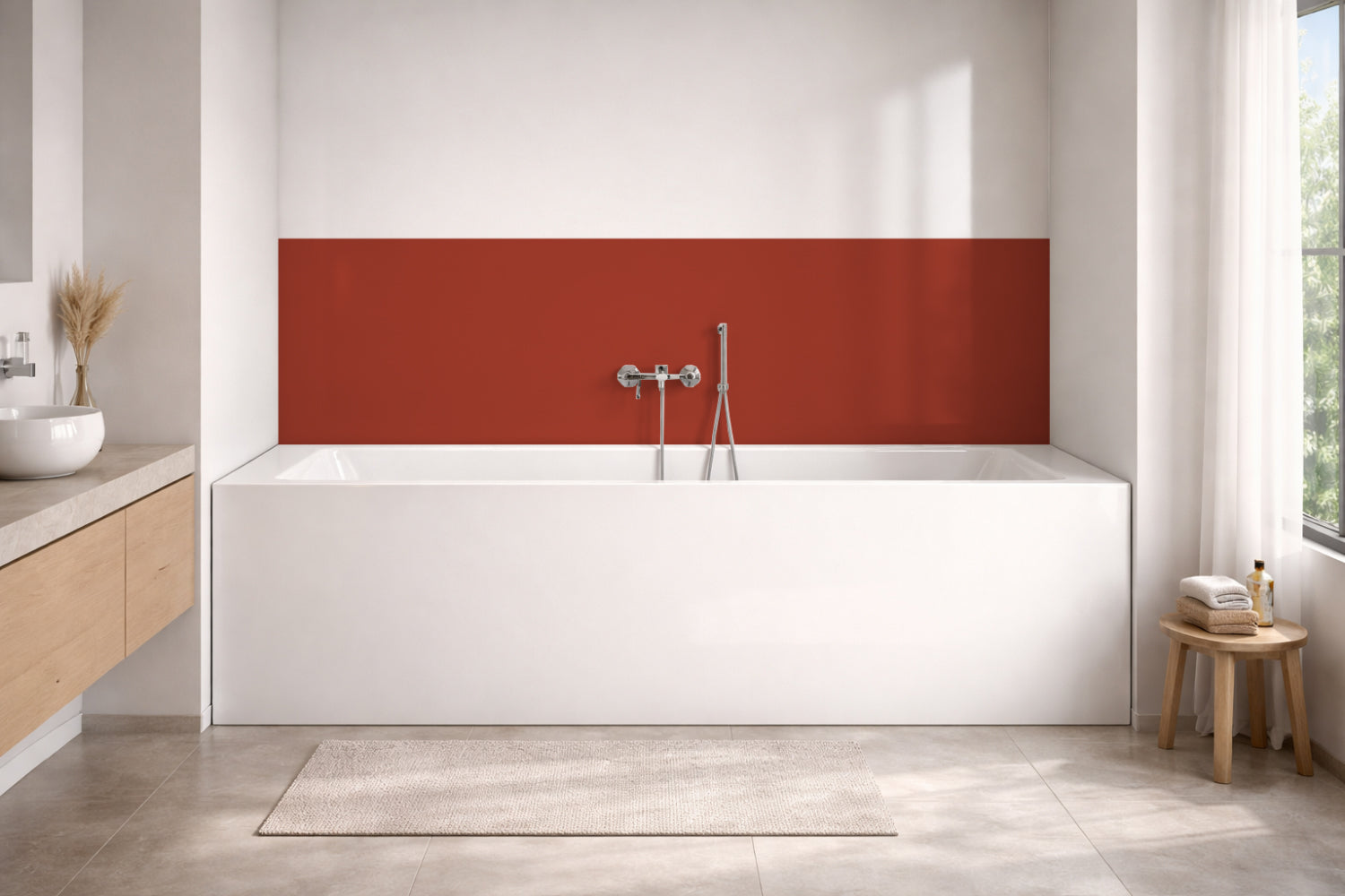 Badewannenverkleidung Einfarbig RAL 3016 Korallenrot