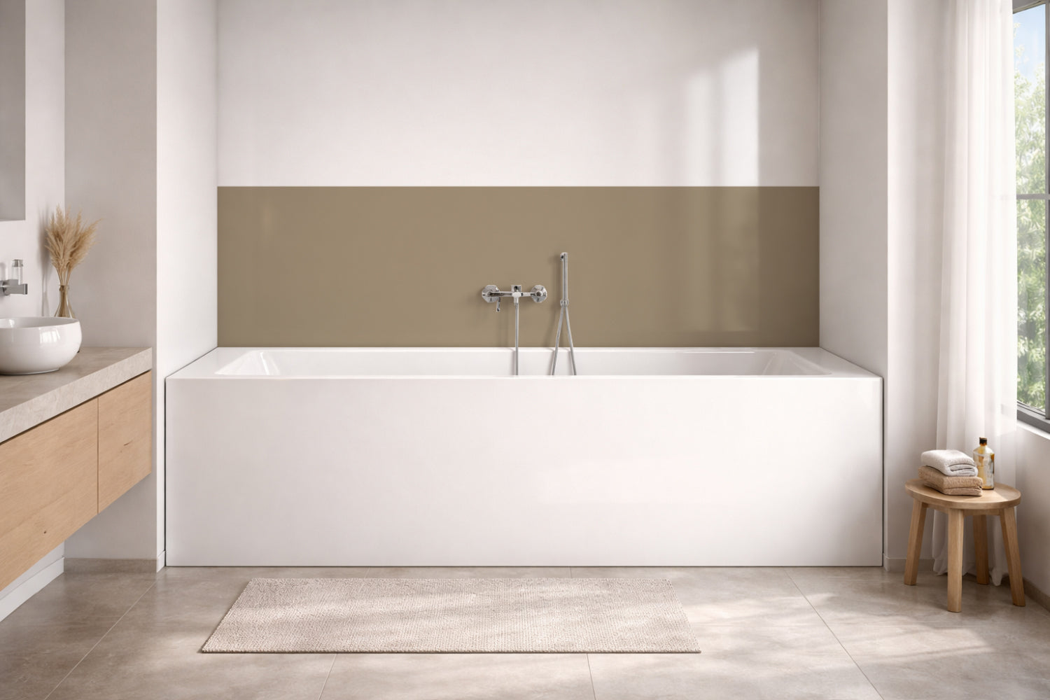 Badewannenverkleidung Einfarbig RAL 1019 Graubeige