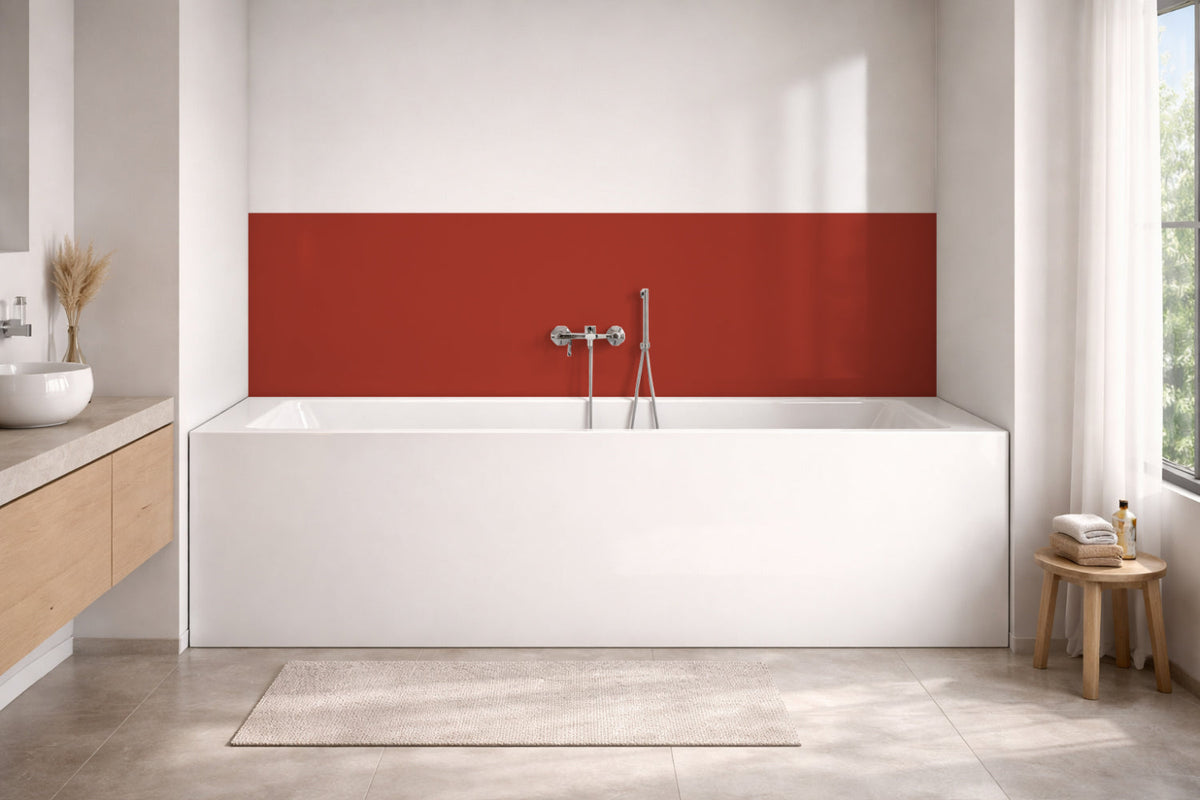 Badewannenverkleidung Einfarbig RAL 3013 Tomatenrot