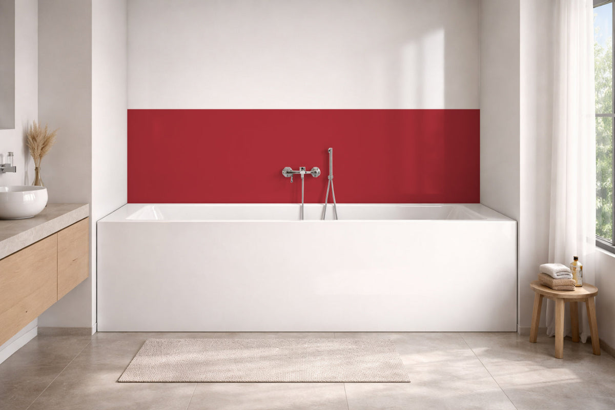Badrückwand Einfarbig RAL 3031 Orientrot