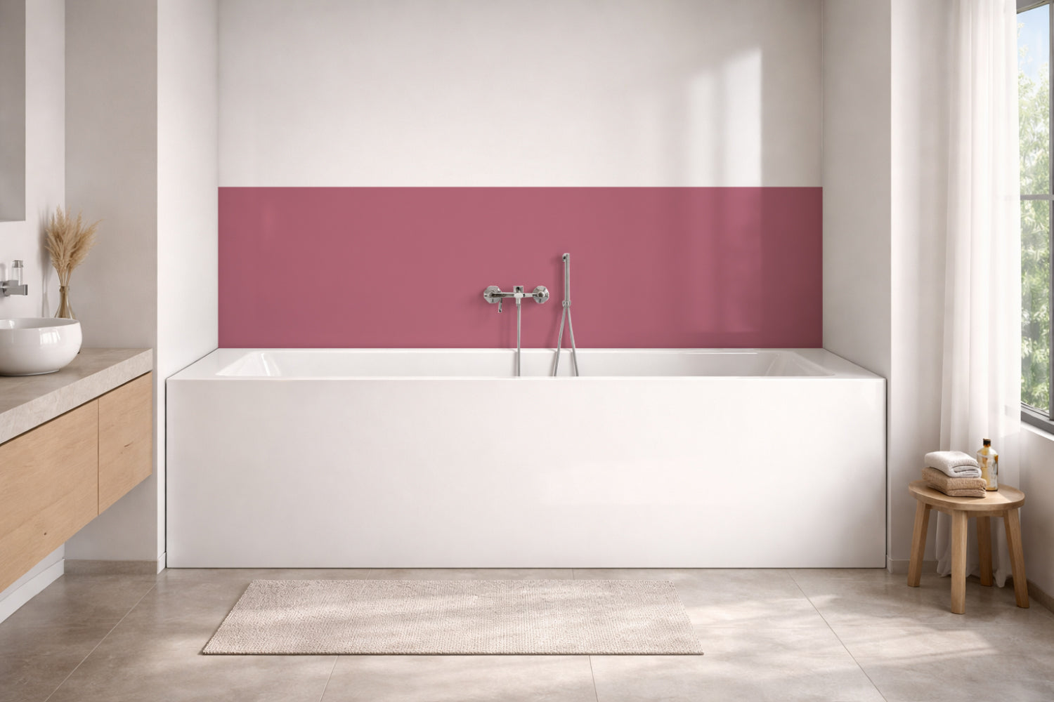 Badewannenverkleidung Einfarbig RAL 3033 Perlorosa