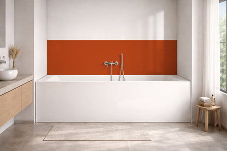 Badrückwand Einfarbig RAL 2001 Rotorange