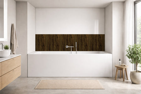 Badrückwand Holzoptik