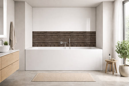 Badrückwand Holzoptik