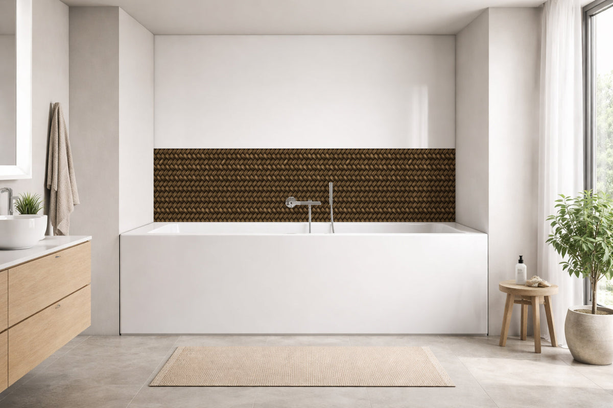 Badrückwand Holzoptik
