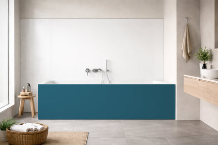Badrückwand Einfarbig RAL 5025 Perlenzianblau