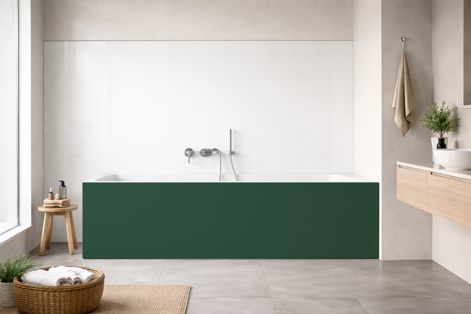 Badewannenverkleidung Einfarbig RAL 6028 Kieferngrün