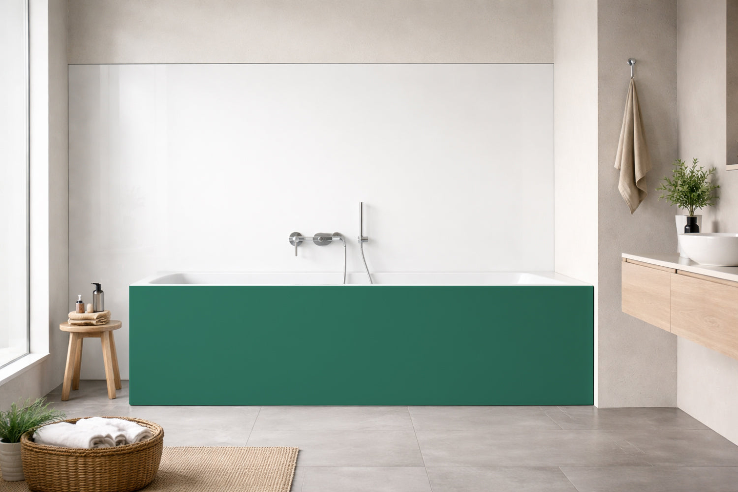 Badewannenverkleidung Einfarbig RAL 6000 – Platinagrün