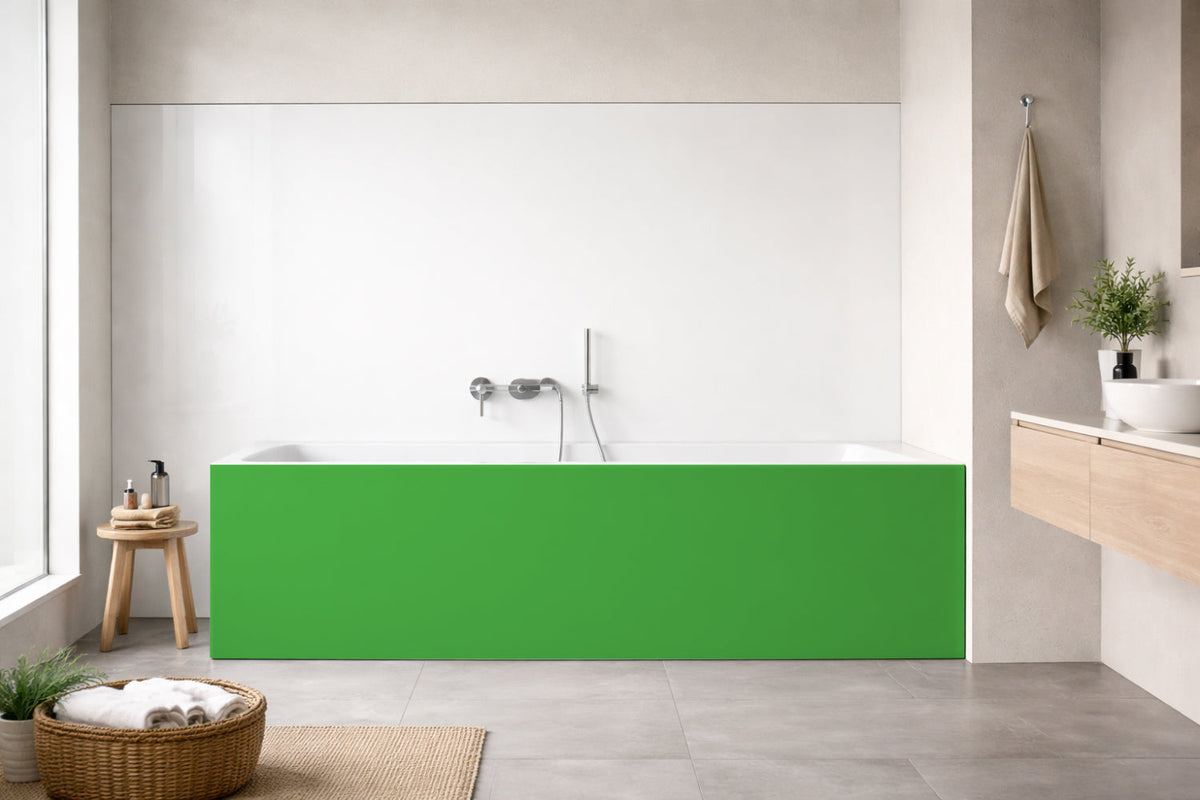 Badrückwand Einfarbig RAL 6018 Gelbgrün