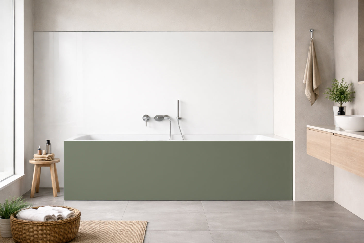 Badrückwand Einfarbig RAL 7033 Zementgrau