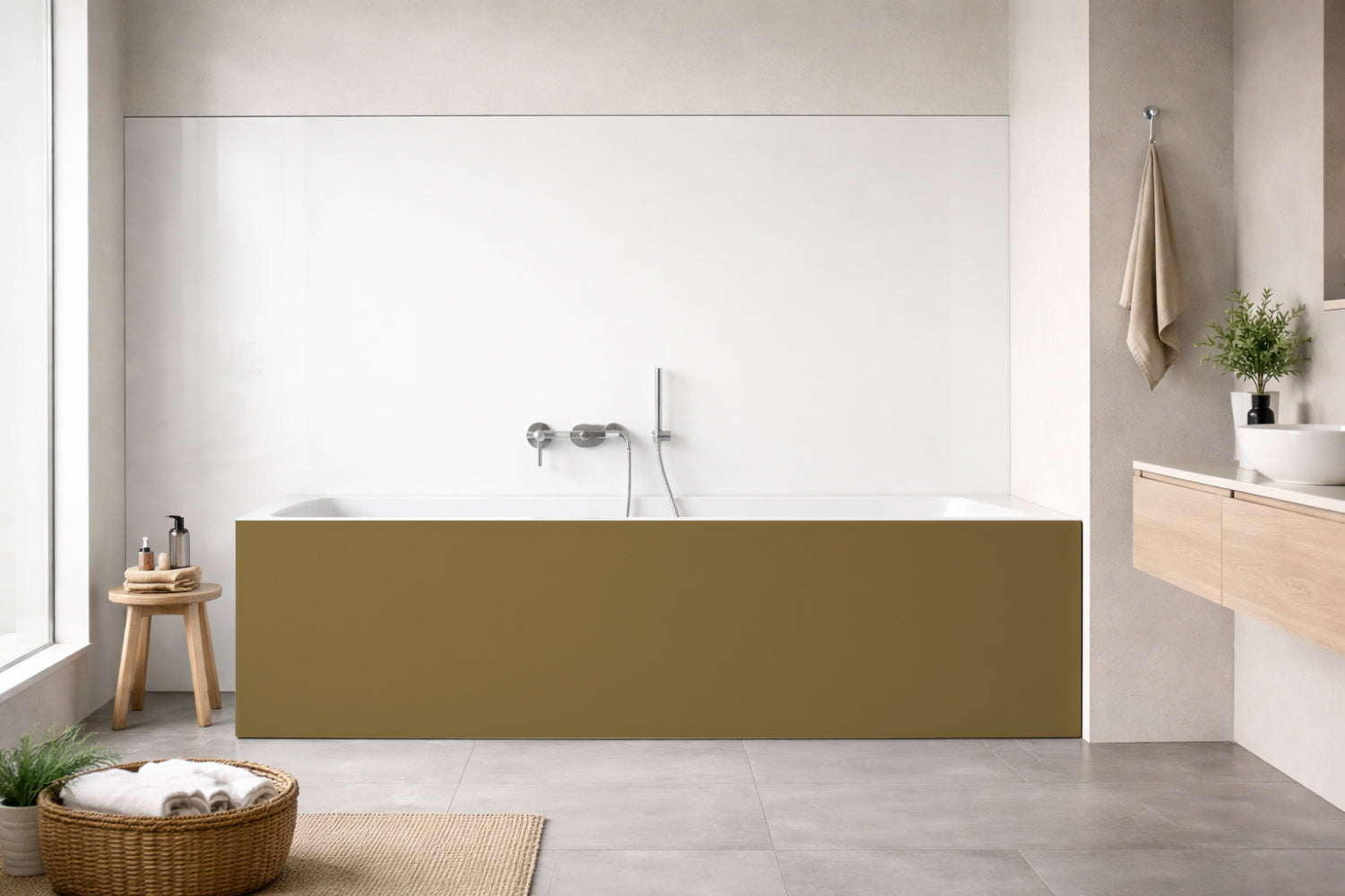 Badrückwand Einfarbig RAL 1036 Perlgold