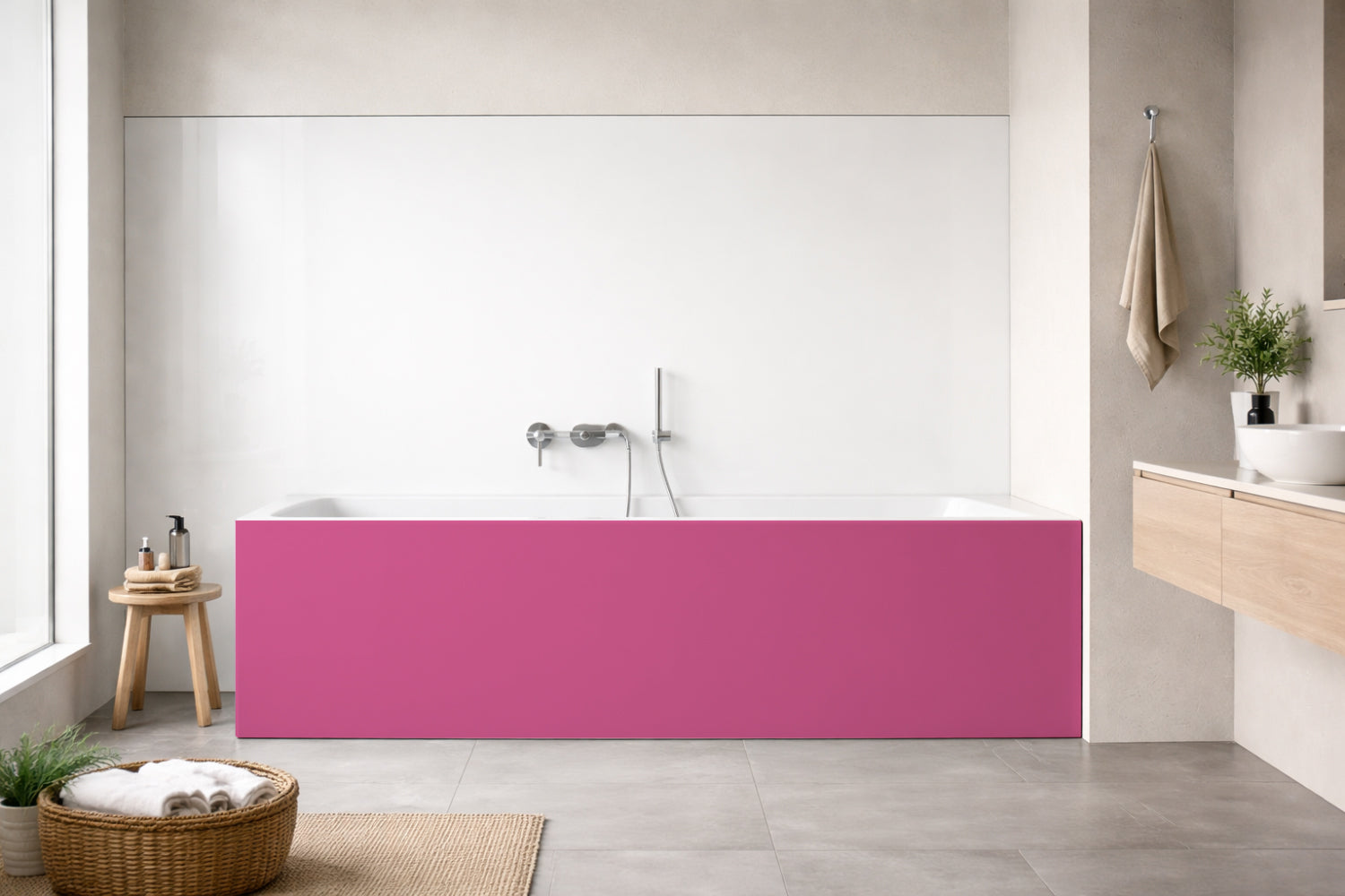 Badewannenverkleidung Einfarbig RAL 4010 Telemagenta