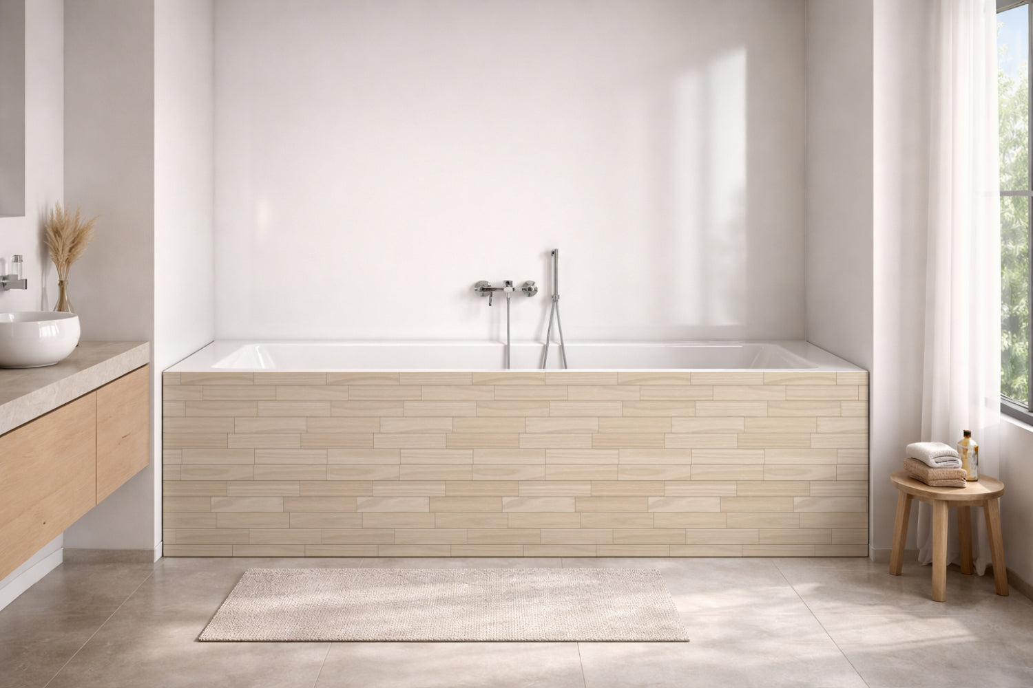 Badewannenverkleidung Holzoptik