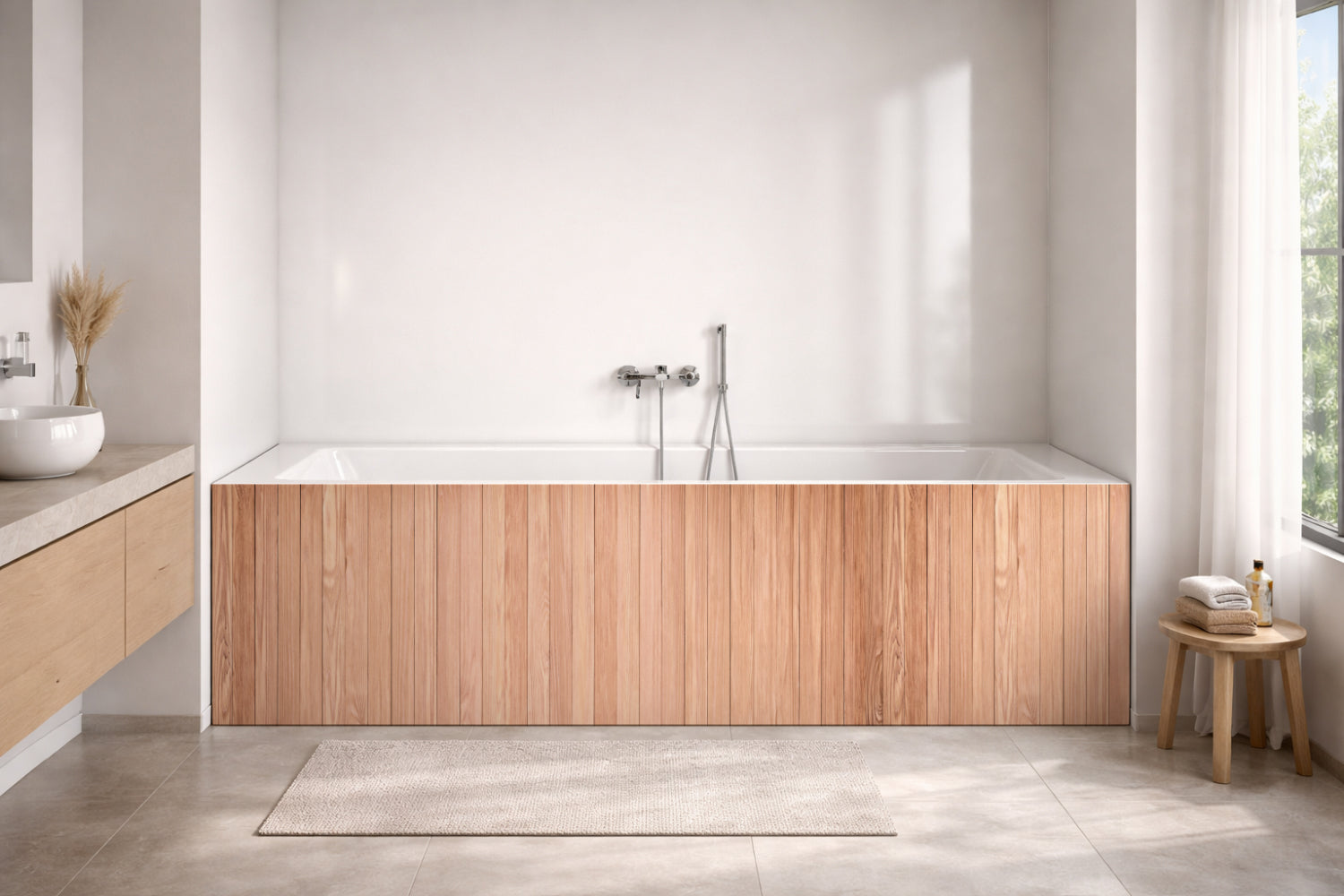 Badewannenverkleidung Holzoptik