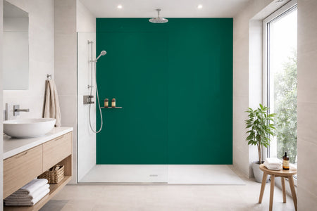 Toilettenrückwand Einfarbig RAL 6026 (Opalgrün)
