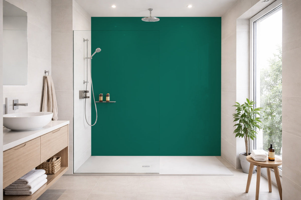Toilettenrückwand Einfarbig RAL 6036 Perlopalgrün