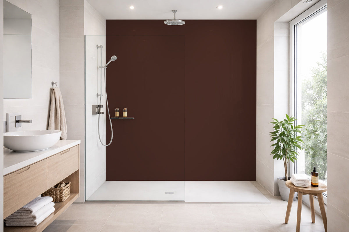Toilettenrückwand Einfarbig RAL 8016 Mahagonibraun