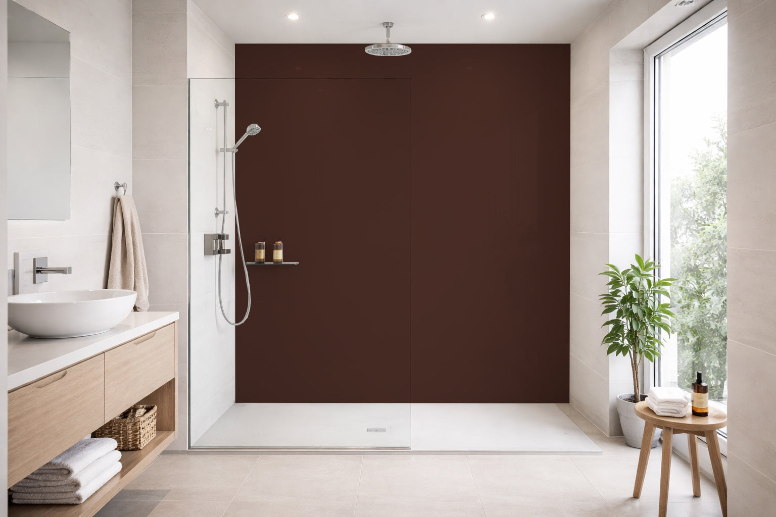 Toilettenrückwand Einfarbig RAL 8016 Mahagonibraun