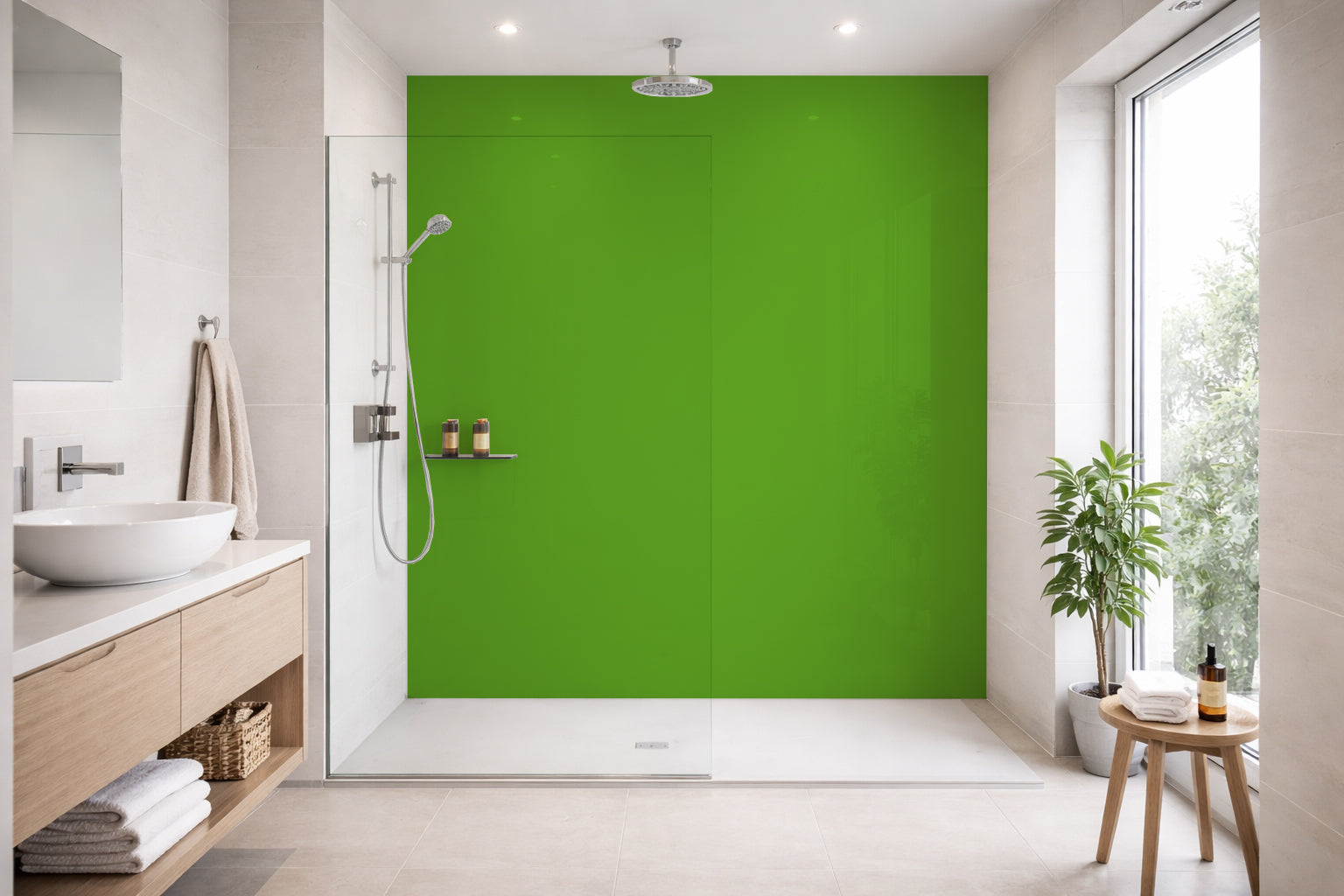 Toilettenrückwand Einfarbig RAL 6017 Maigrün