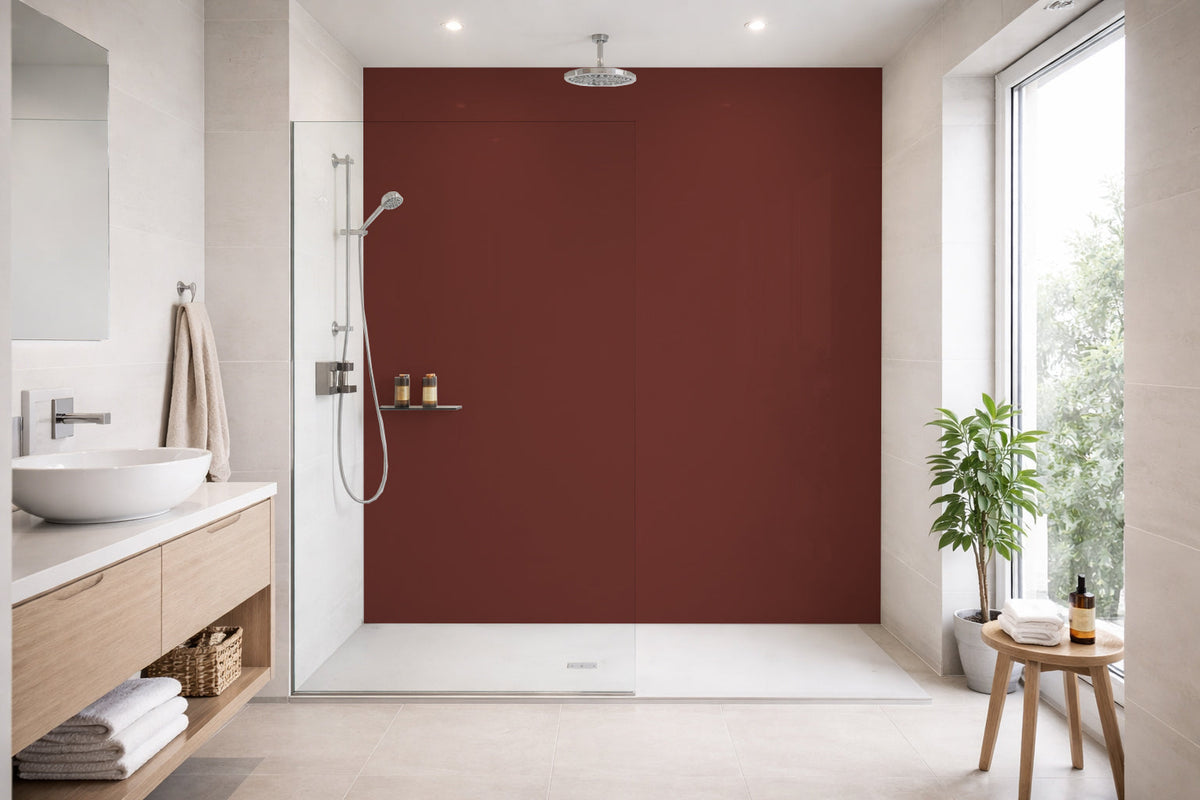 Toilettenrückwand Einfarbig RAL 3009 Oxidrot
