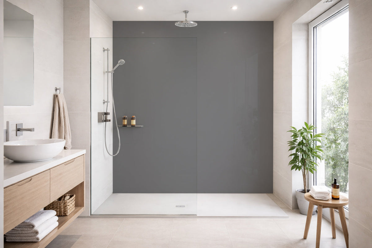 Toilettenrückwand Einfarbig RAL 9023 Perldunkelgrau