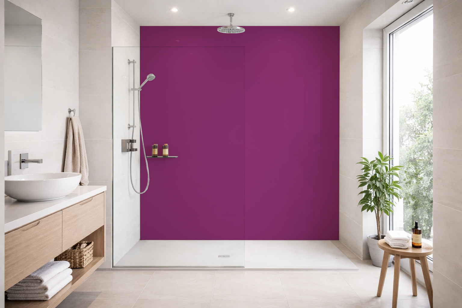 Toilettenrückwand Einfarbig RAL 4006 Verkehrspurpur