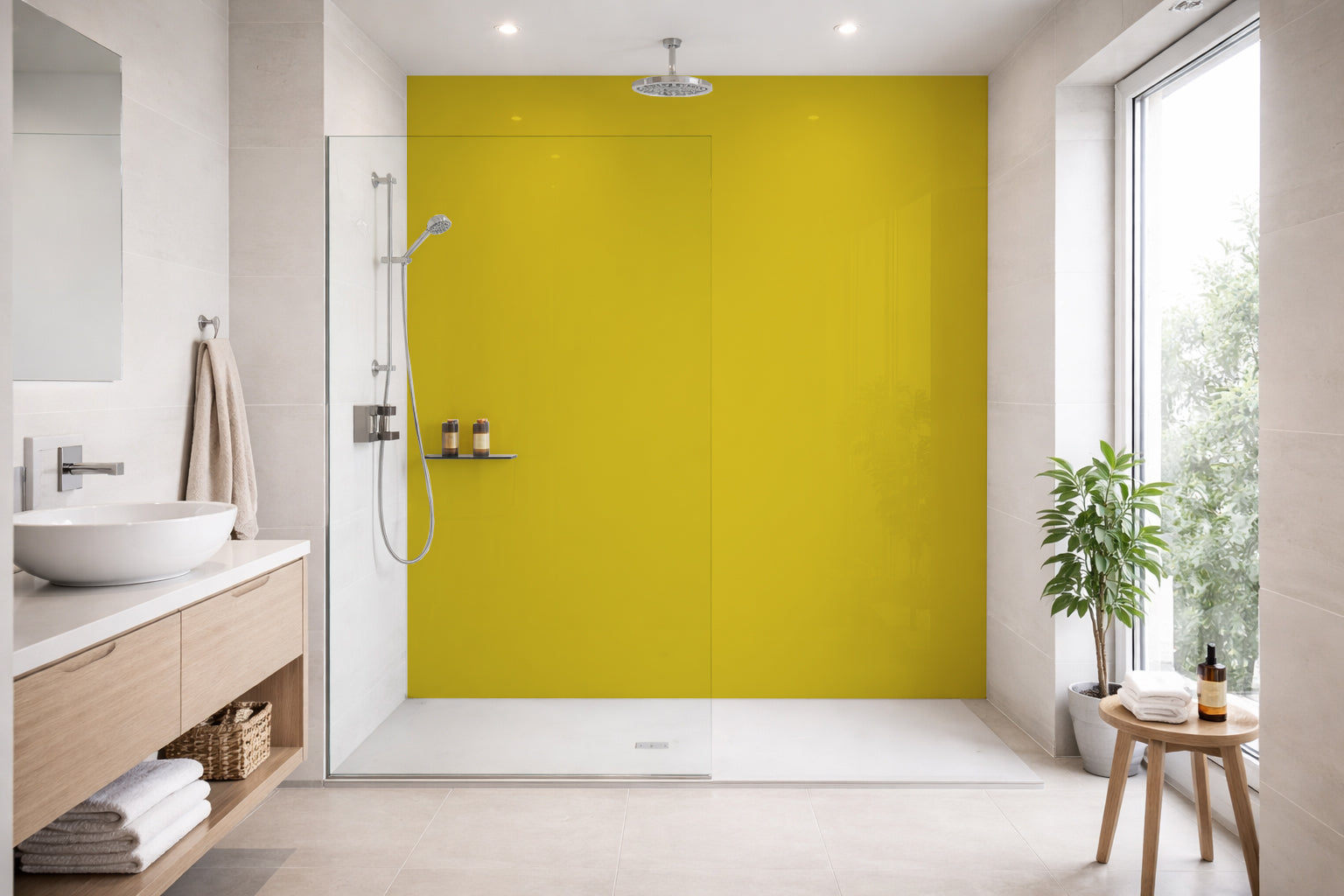Toilettenrückwand Einfarbig RAL 1012 Zitronengelb