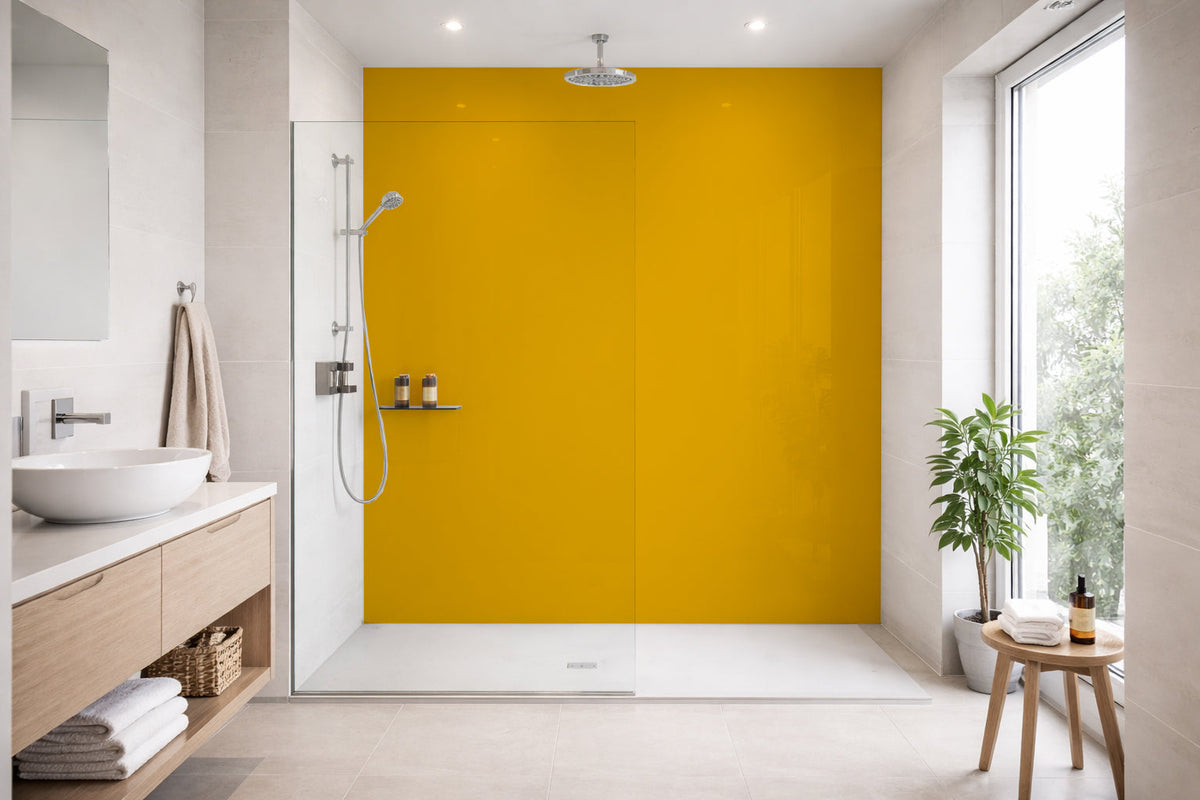 Toilettenrückwand Einfarbig RAL 1006 Maisgelb