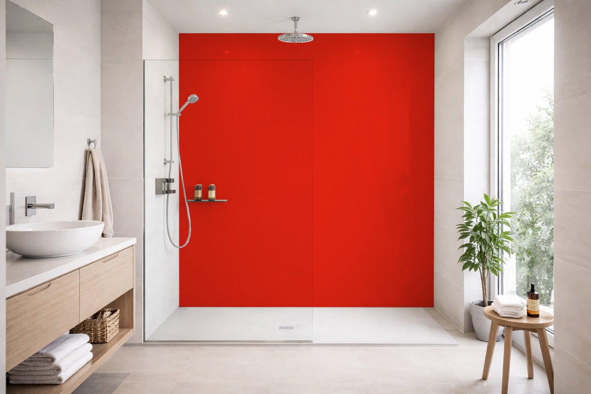 Toilettenrückwand Einfarbig RAL 3028 Reinrot