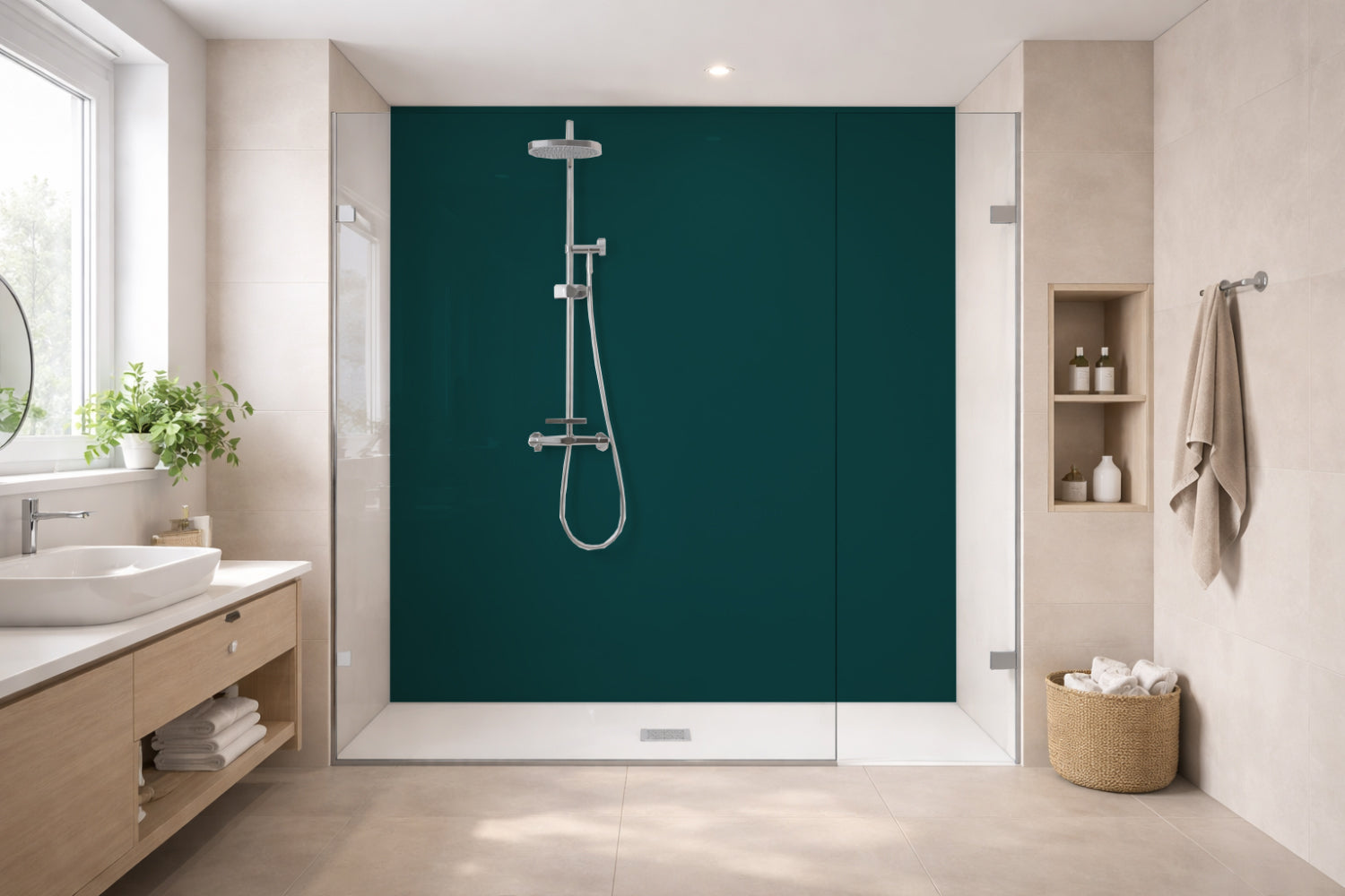 Toilettenrückwand Einfarbig RAL 6004 Blaugrün