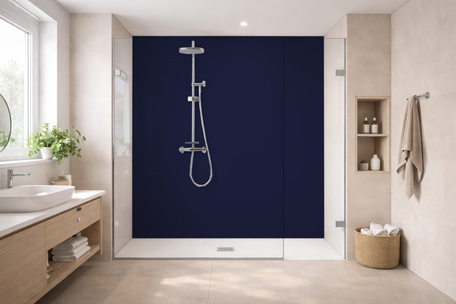 Toilettenrückwand Einfarbig RAL 5013 Kobaltblau