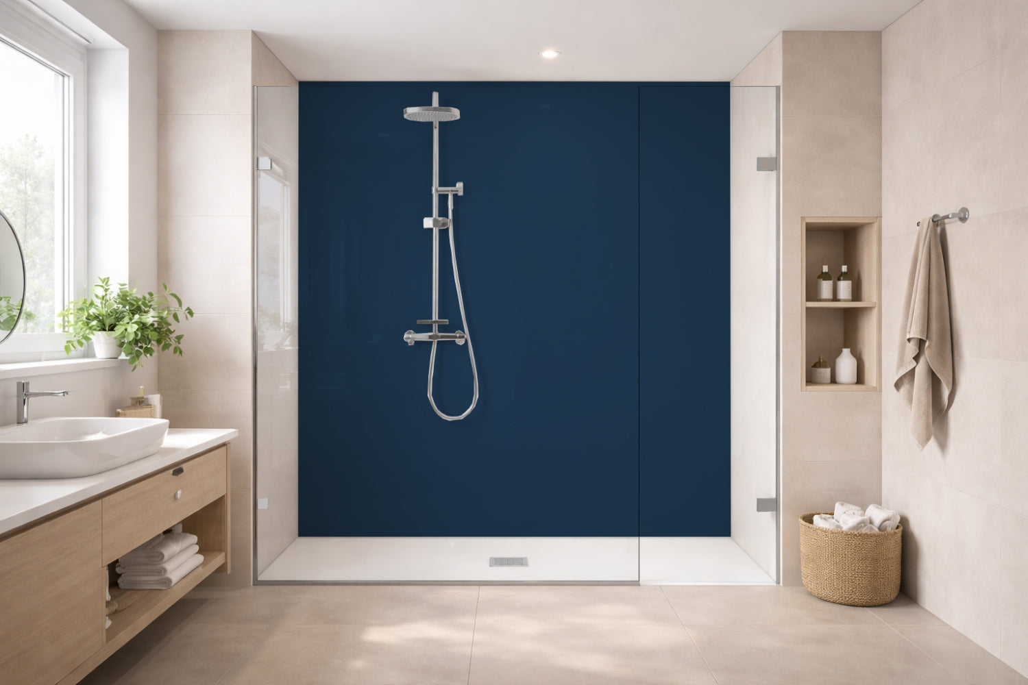 Toilettenrückwand Einfarbig RAL 5009 Azurblau
