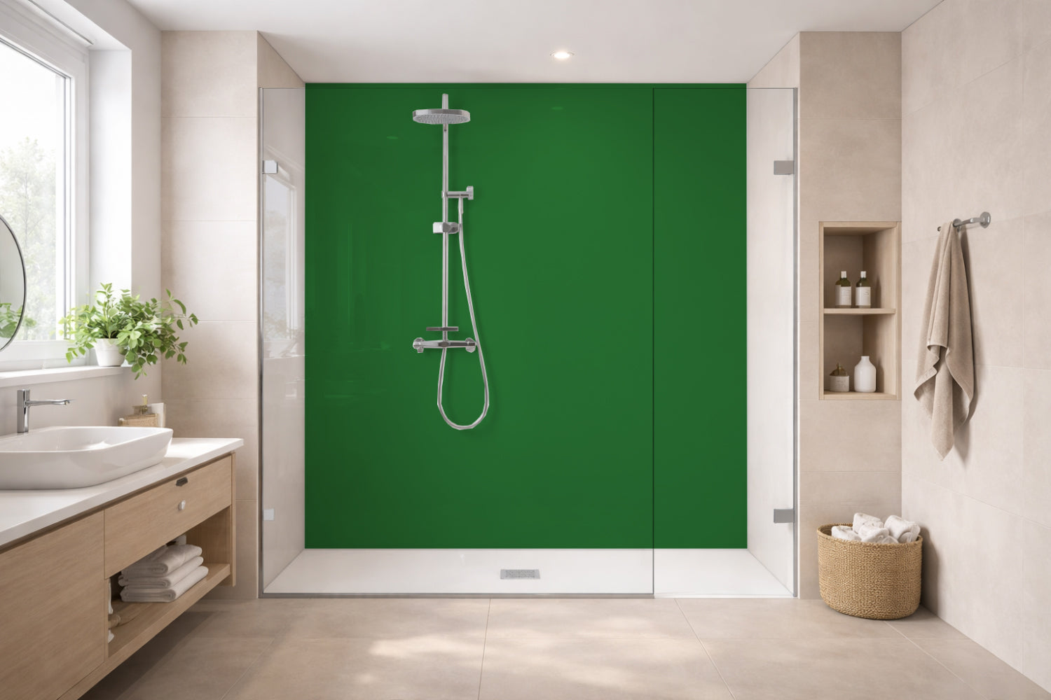 Toilettenrückwand Einfarbig RAL 6001 Smaragdgrün