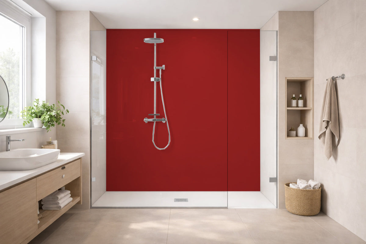 Toilettenrückwand Einfarbig RAL 3002 Karminrot