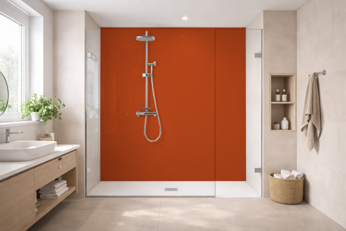 Toilettenrückwand Einfarbig RAL 2001 Rotorange