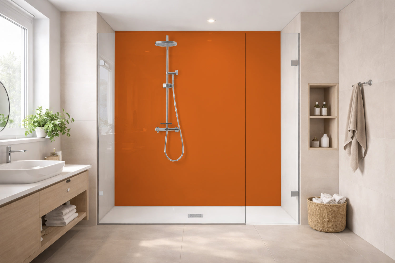 Toilettenrückwand Einfarbig RAL 2010 Signalorange