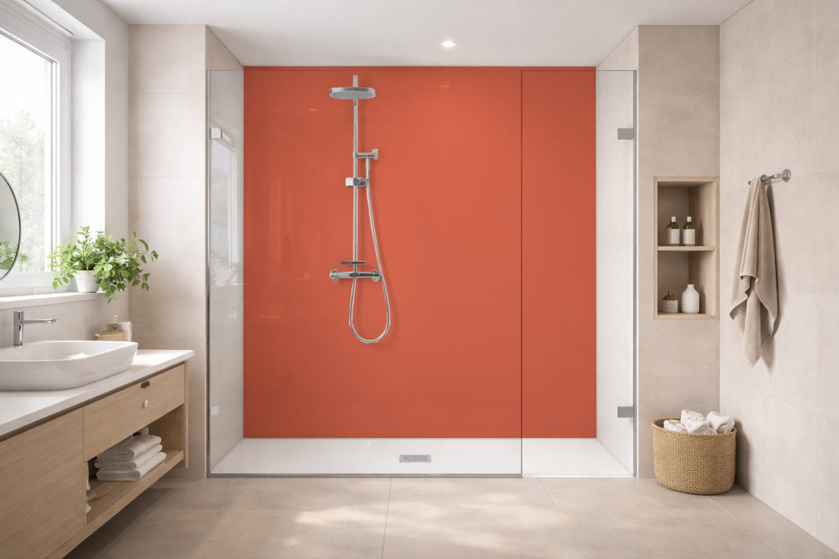 Toilettenrückwand Einfarbig RAL 2012 Lachsorange