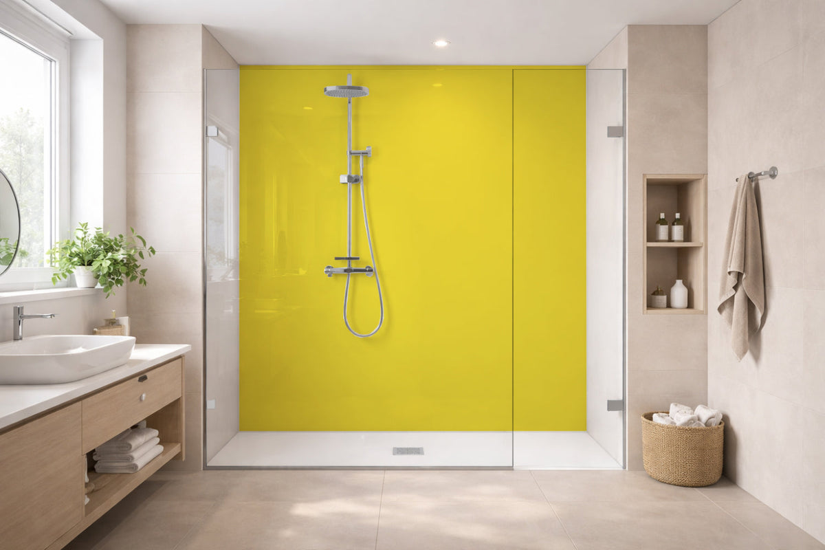 Toilettenrückwand Einfarbig RAL 1016 Schwefelgelb