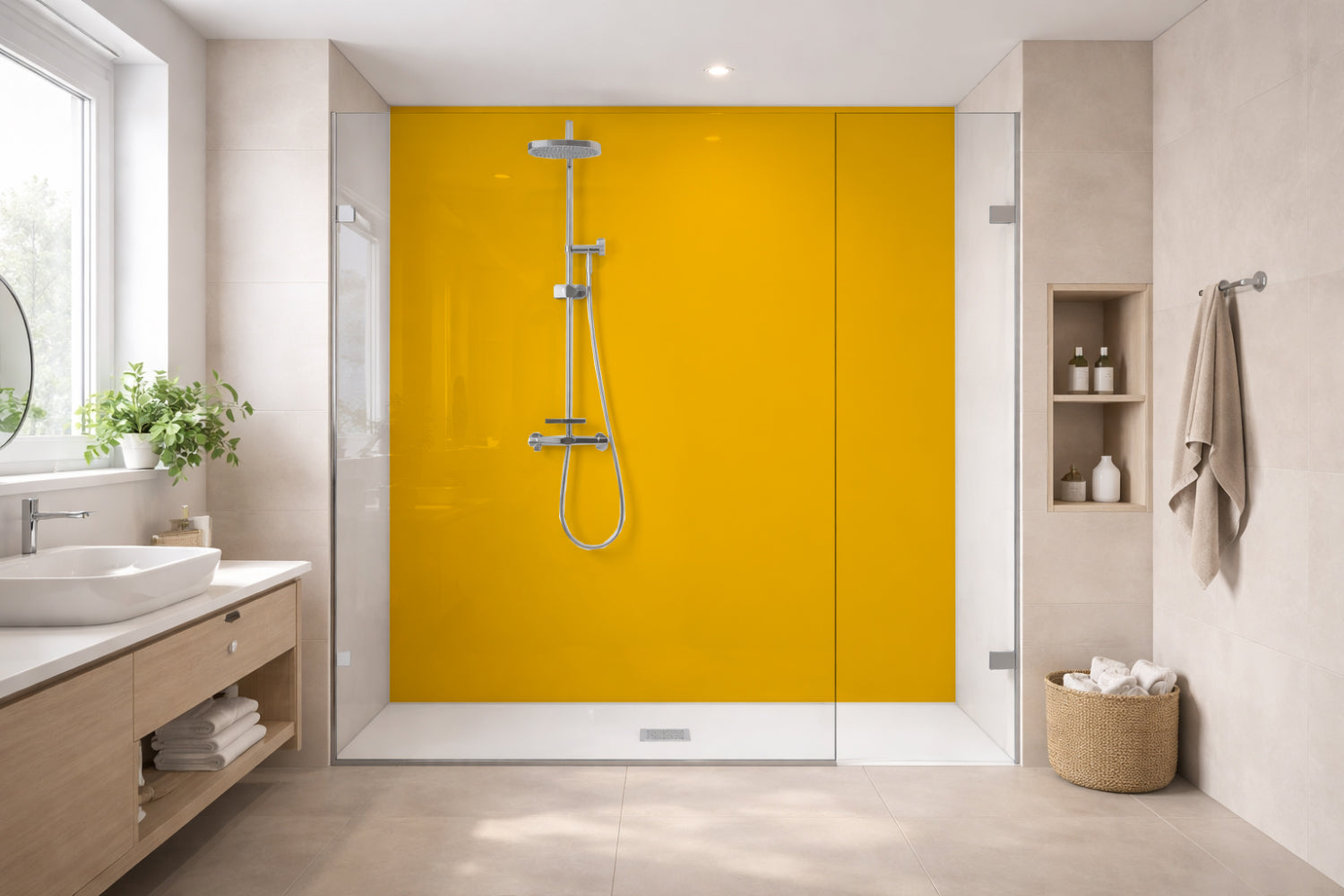 Toilettenrückwand Einfarbig RAL 1021 Rapsgelb