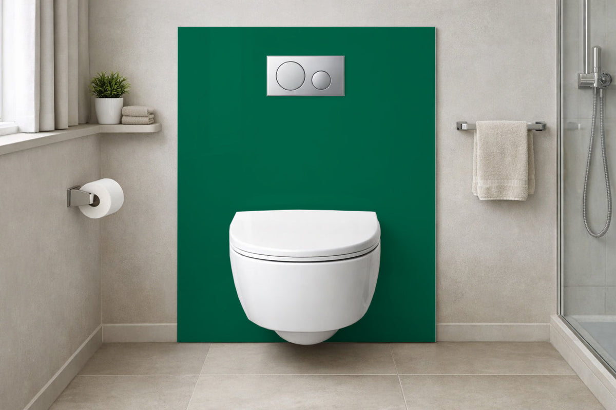 Toilettenrückwand Einfarbig RAL 6016 (Türkisgrün)