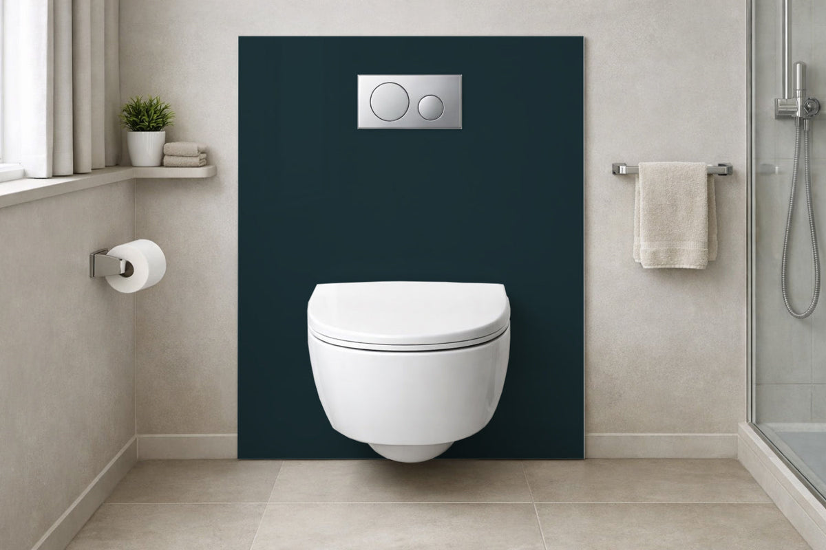 Toilettenrückwand Einfarbig RAL 5001 Grünblau