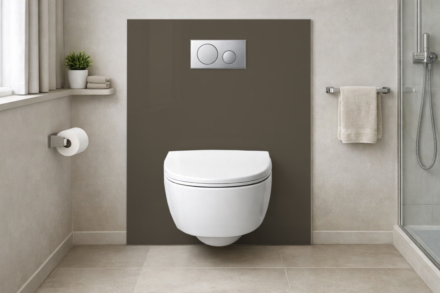 Toilettenrückwand Einfarbig RAL 7013 Braungrau