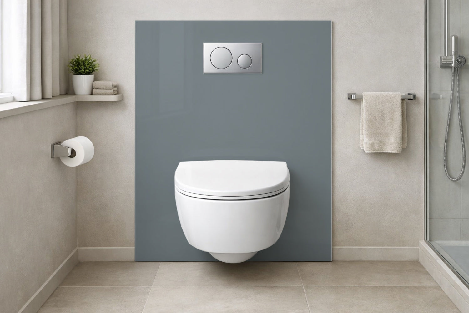 Toilettenrückwand Einfarbig RAL 7000 Fehgrau