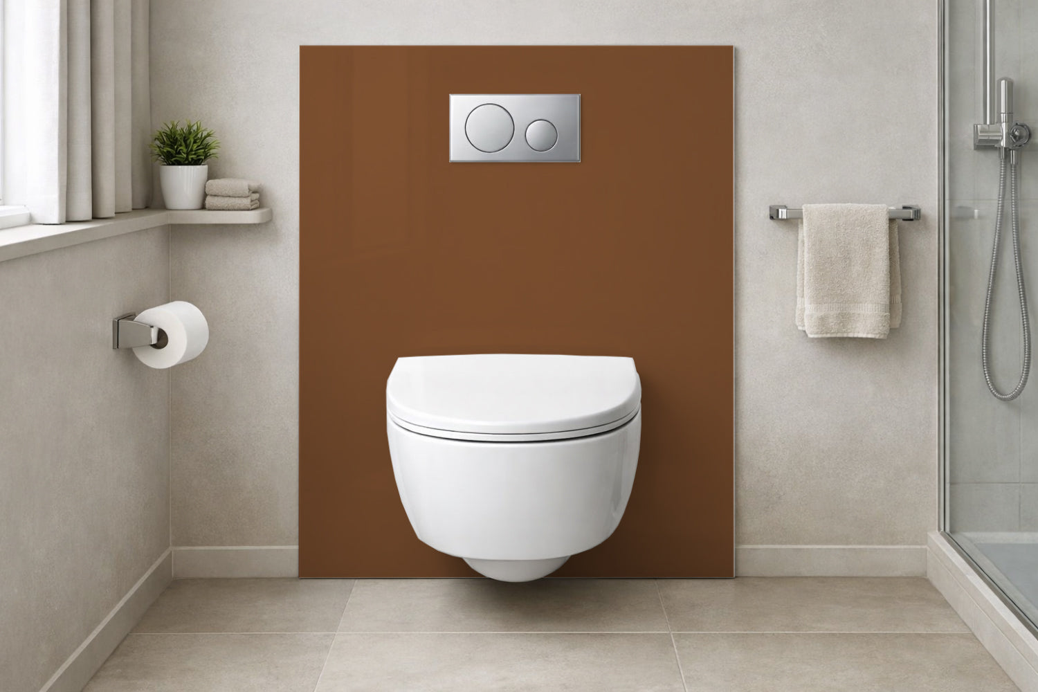 Toilettenrückwand Einfarbig RAL 8003 Lehmbraun
