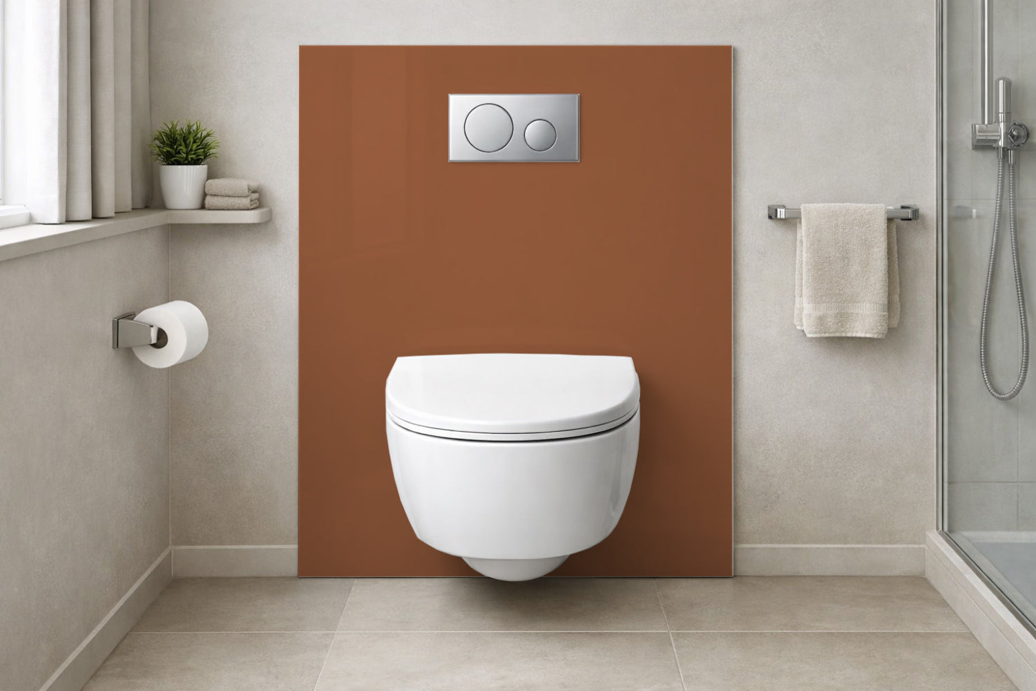 Toilettenrückwand Einfarbig RAL 2013 Perlorange